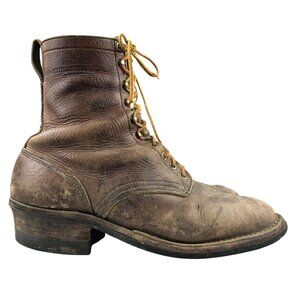 Hathorn Boot Men's Size 12D Brown Leather Lace-Up Block Heel Ankle Packer Boots